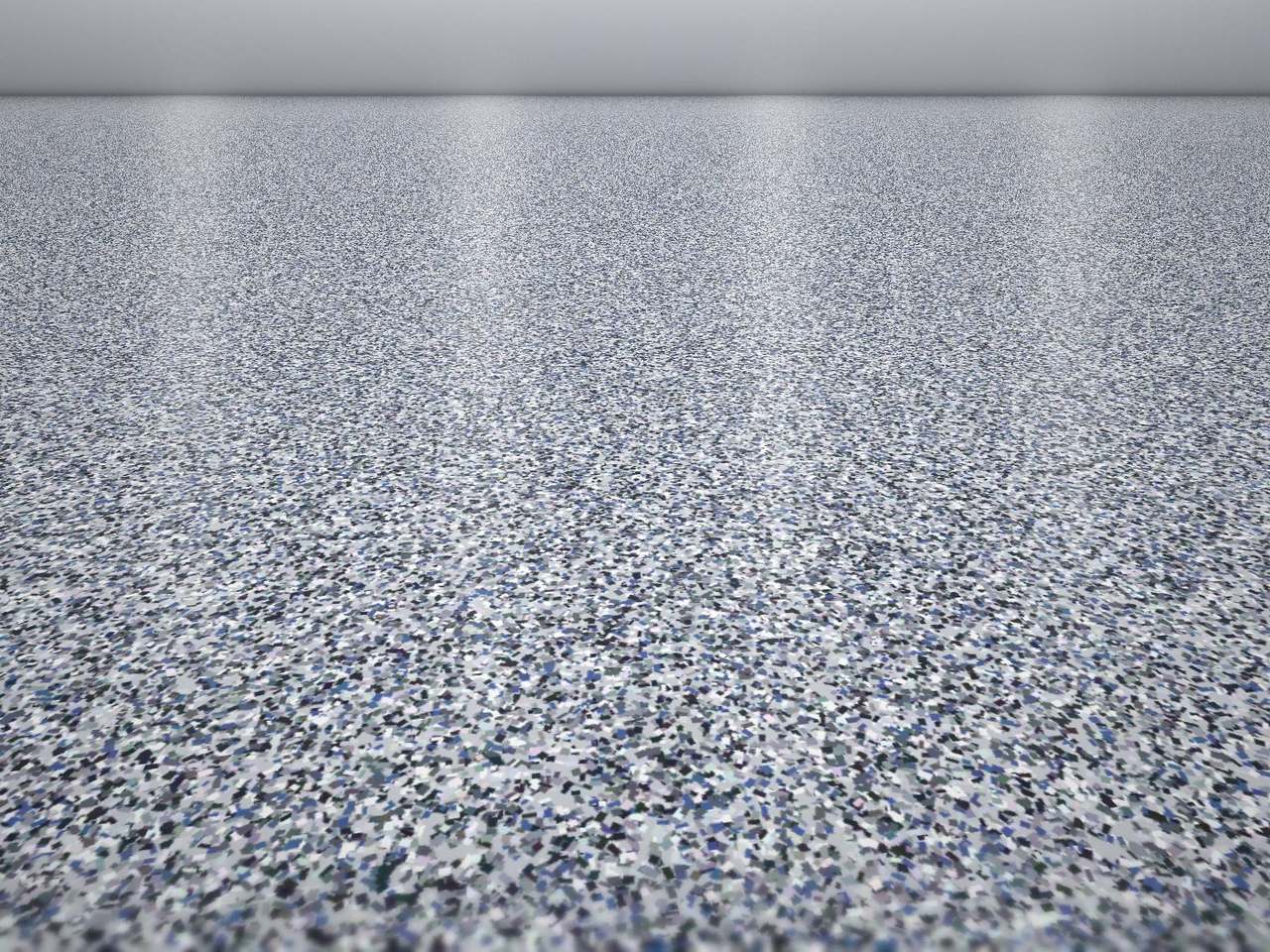 Large shop floor with a flake coating system