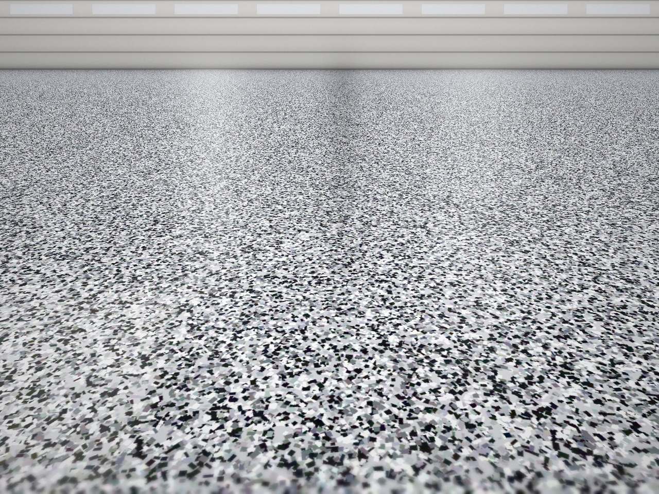 Showroom-quality flake epoxy floor